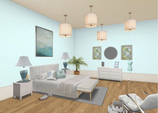 Calming Blue Bedroom.... Design Rendering