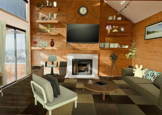 Simple livingroom Design Rendering