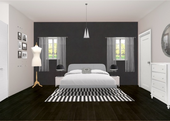 Minimalist style bedroom Design Rendering