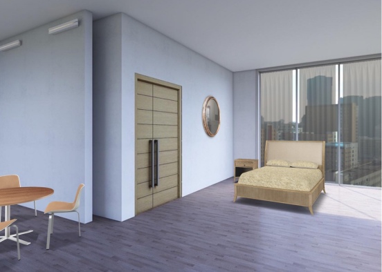 Gold and Brown Luxury Hotel Room Design Rendering