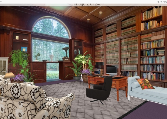 Library and office Design Rendering