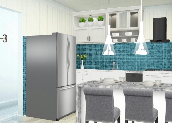 Small and simple kitchen  Design Rendering