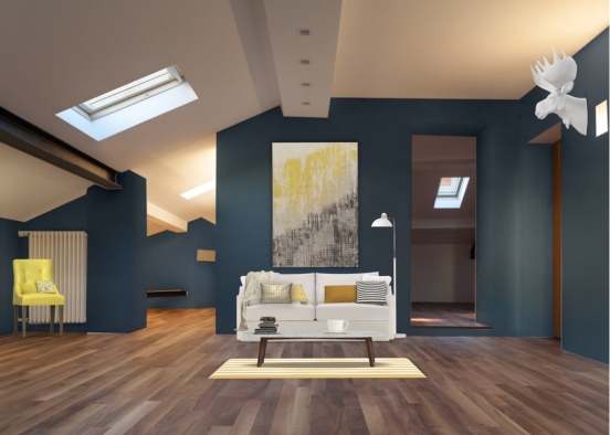 Blue and Yellow room! Design Rendering