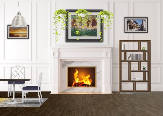 cozy fireplace Design Rendering