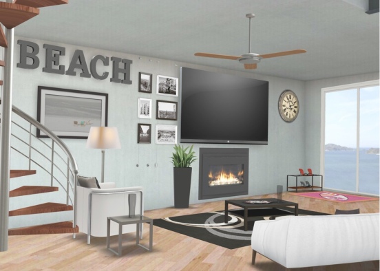 Beach House Design Collection: Living Room Design Rendering