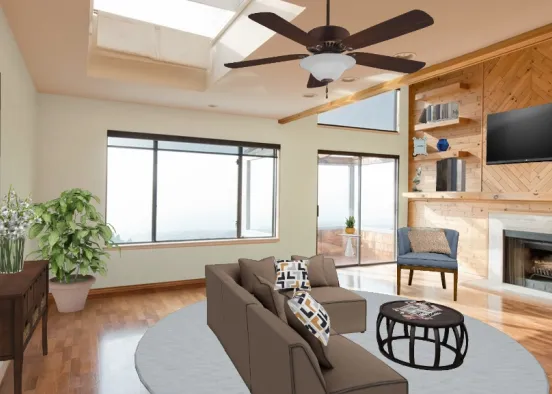 Coastal living room Design Rendering