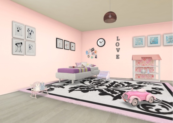Girl bedroom Design Rendering