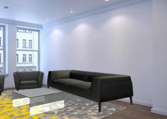 Sala de estar: sofá + sillones + alfombra  Design Rendering