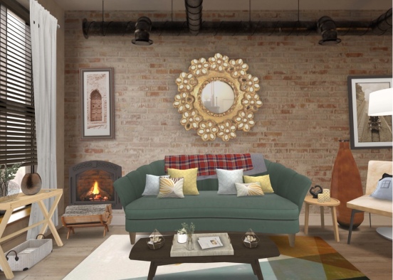 Cosy Winter Living Room Design Rendering