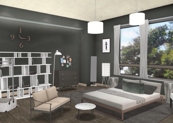 aesthetic classic teen bedroom Design Rendering