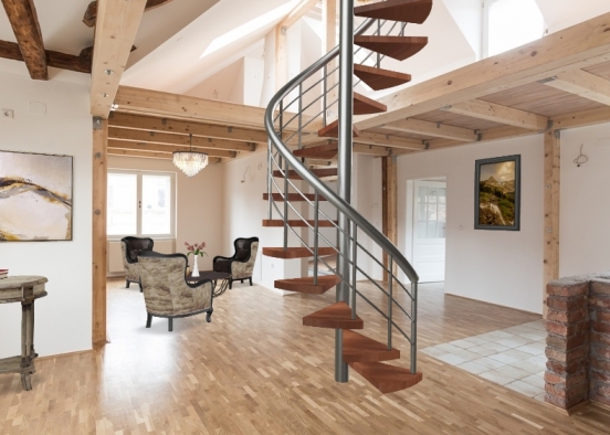 Rustic Livingroom  Design Rendering
