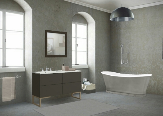 Grey bathroom  Design Rendering