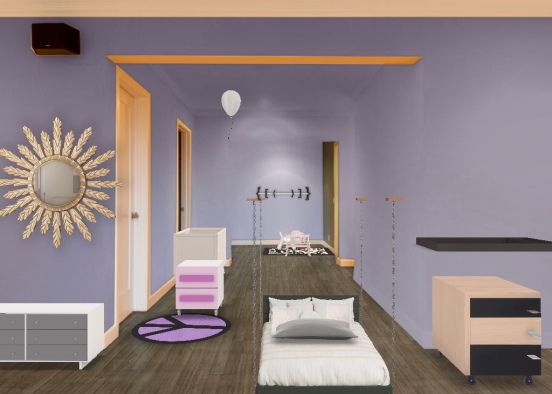 Baby shars a room with sister Design Rendering