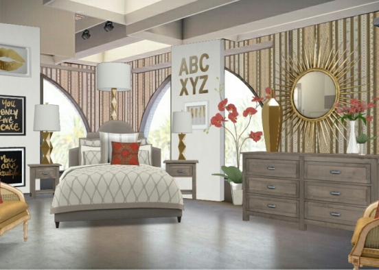 Gold with a touch of color. Design Rendering