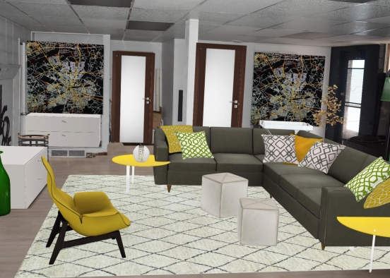 Apartment Living room in Commercial space Design Rendering
