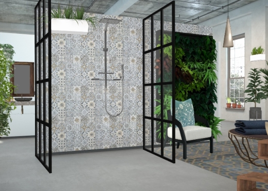 Botanic shower room Design Rendering