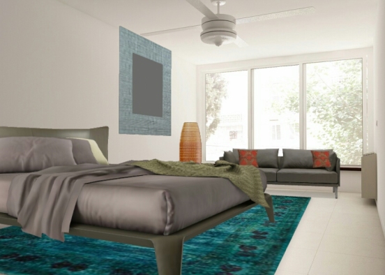 A simple bedroom designed by hina A.samad Design Rendering
