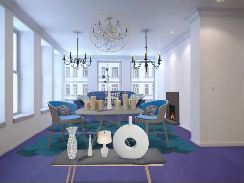 Blue And Gray Dining
