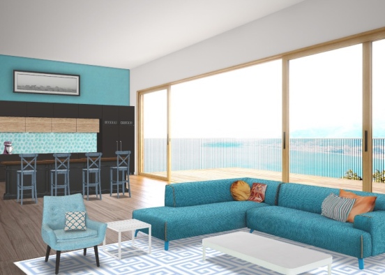 Beach living room Design Rendering