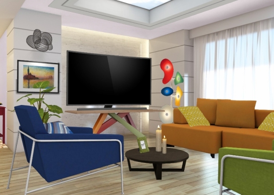 Rainbow livingroom Design Rendering