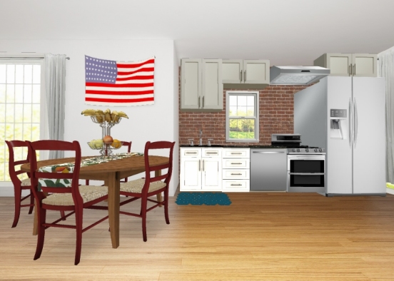 Patriotic Kitchen Design Rendering