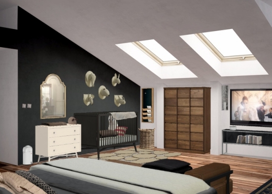 Sharing bedroom with the little kid Design Rendering