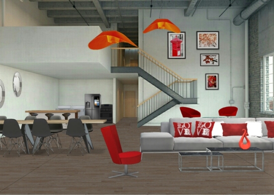 Modern and red Design Rendering