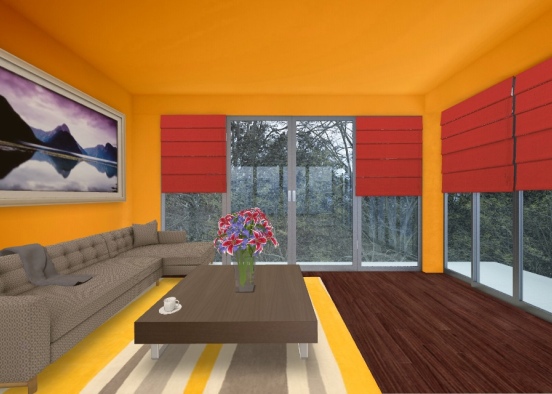 Colorful Sunroom Design Rendering