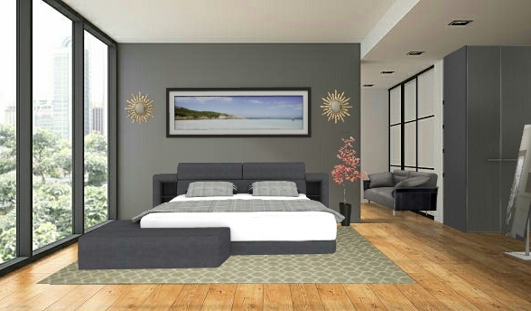 Bedroom in gray Design Rendering