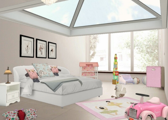 Little pink bedroom Design Rendering