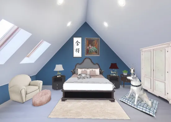 bedroom in the attic Design Rendering