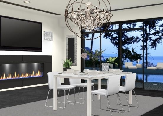 Luxurious dining room Design Rendering