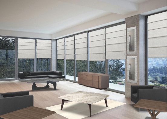 L.A. Modern Living Room Design Rendering