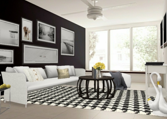Comfortable Living Room Design Rendering