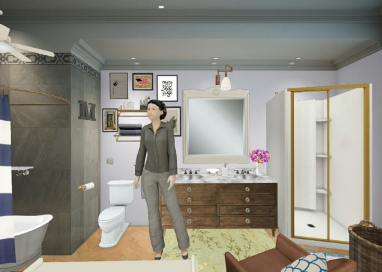 Baño (habitación padres) casa modelo #1 Design Rendering