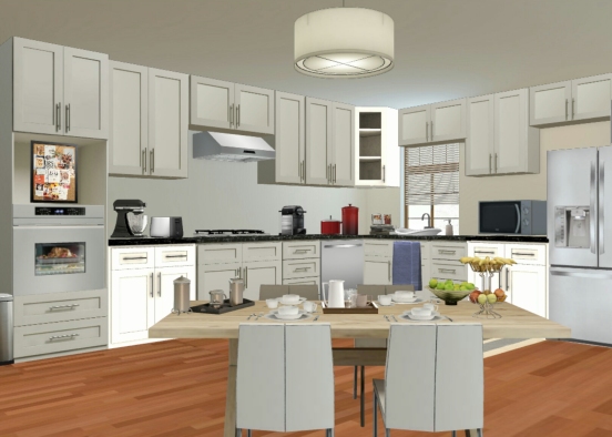 Grey Kitchen  Design Rendering
