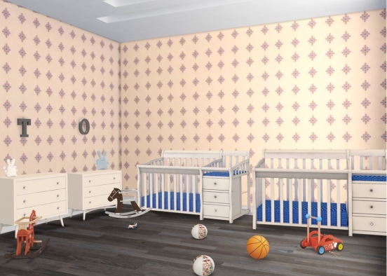 twin babies room Design Rendering