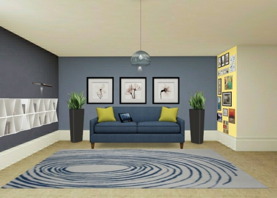 Uma linda sala de estar Design Rendering
