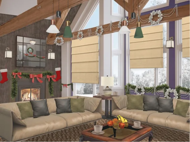 Ski Lodge at Christmas time! Oh the weather outside is frightful, Let it snow, Let it snow, Let it snow!
