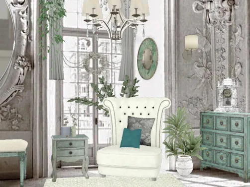 Antique teal and white 🌿🕊
