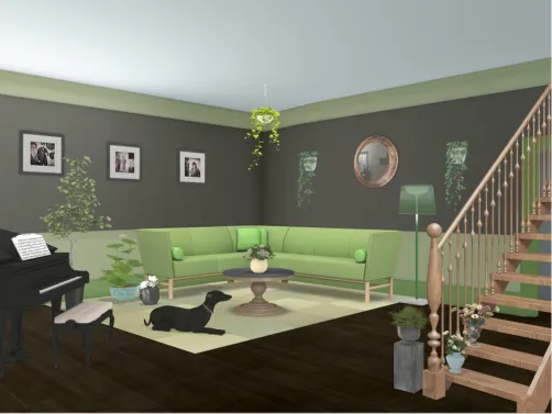 Vintage Green Livingroom