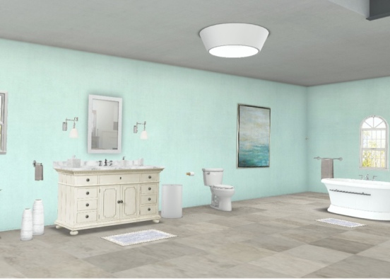minty bathroom Design Rendering