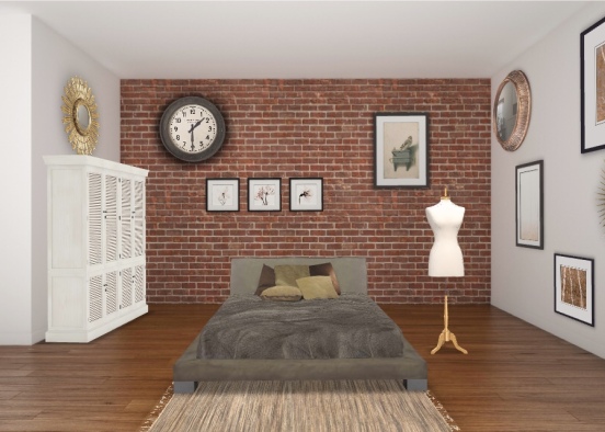 Rustic modern bedroom Design Rendering