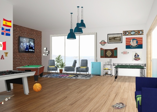 Sala de jogos e lazer em família !   (games room and family leisure!) Design Rendering