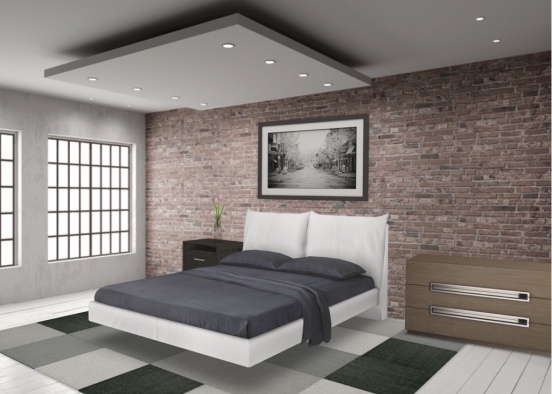 Cozy modern bedroom Design Rendering