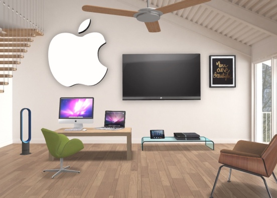 rich man's mansion with a lot of Apple stuff Design Rendering