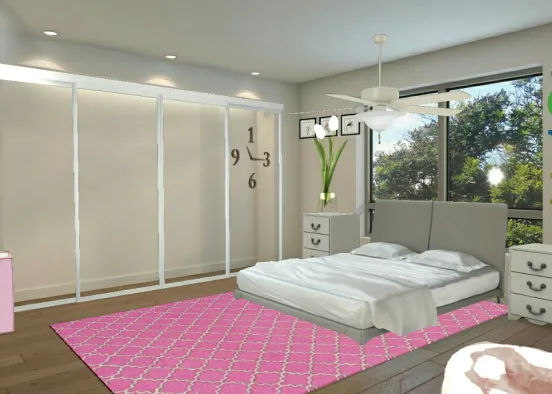 Girl Fancy Bedroom Design Rendering