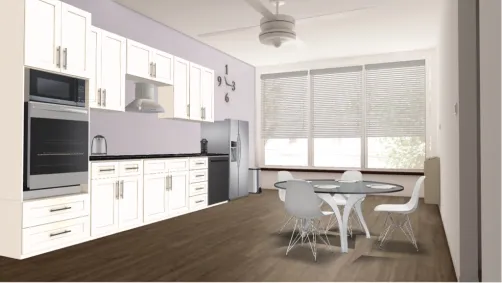 Small apartment kitchen and dinning space