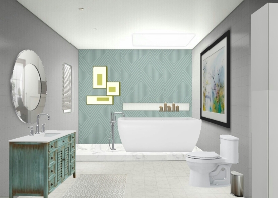 Clean bathroom  Design Rendering