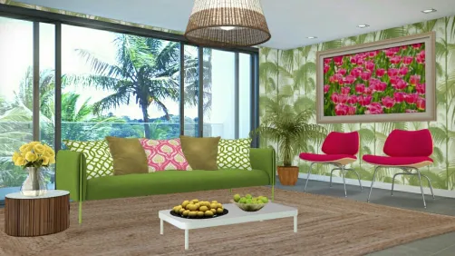 Vacation Tropical Living room